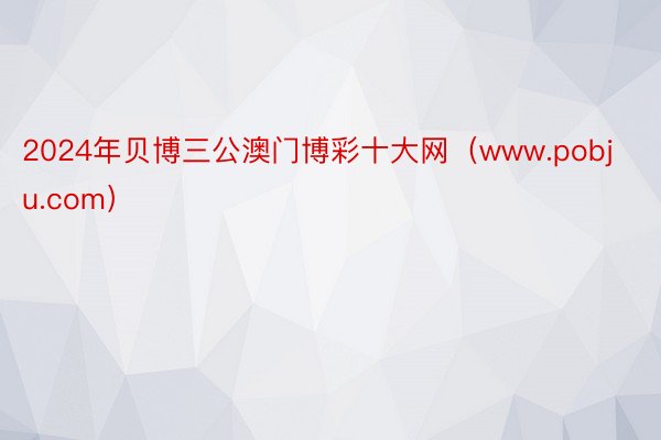 2024年贝博三公澳门博彩十大网（www.pobju.com）