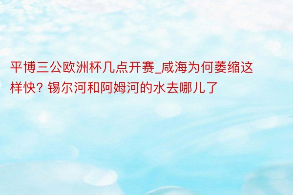 平博三公欧洲杯几点开赛_咸海为何萎缩这样快? 锡尔河和阿姆河的水去哪儿了