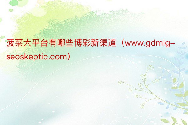 菠菜大平台有哪些博彩新渠道（www.gdmig-seoskeptic.com）