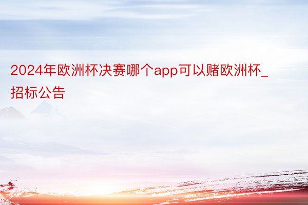 2024年欧洲杯决赛哪个app可以赌欧洲杯_招标公告